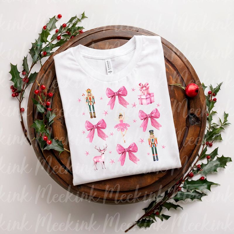 Pink Coquette Christmas Decal Design 6