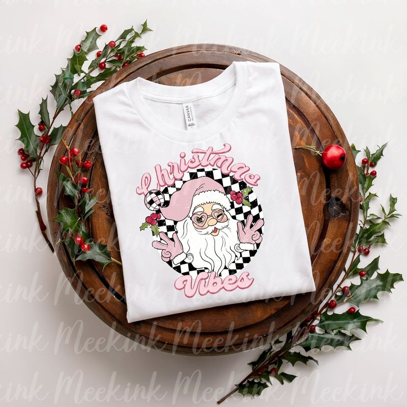 Pink Christmas Vibes Decal