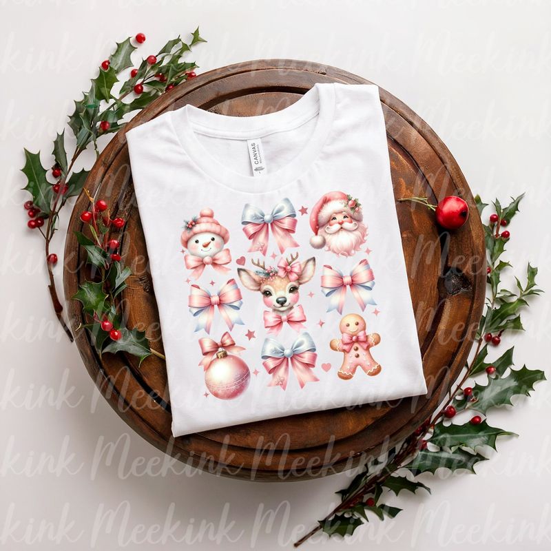 Pink Coquette Christmas Decal Design 2