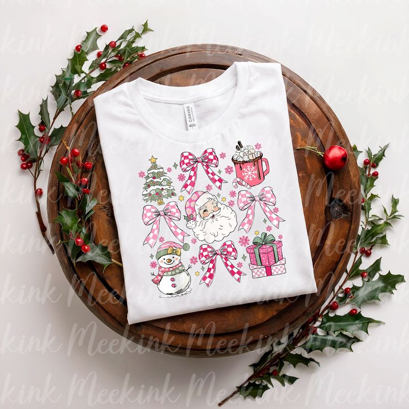 Pink Coquette Christmas Decal Design 3