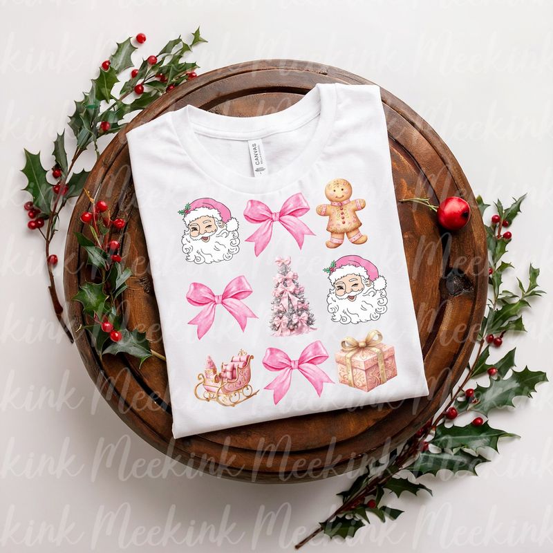 Pink Coquette Christmas Decal Design 4