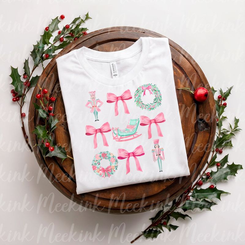 Pink Coquette Christmas Decal Design 7