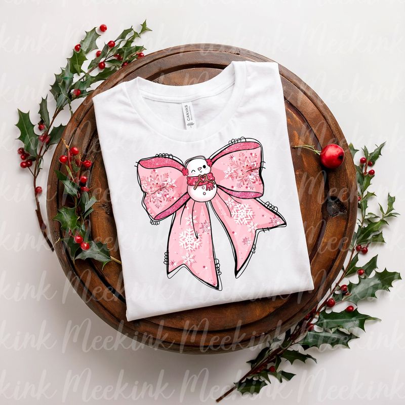 Pink Christmas Bow Decal