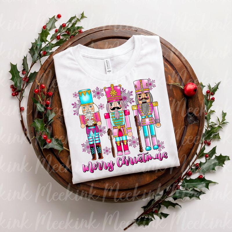Pink Christmas Nutcrackers Decal