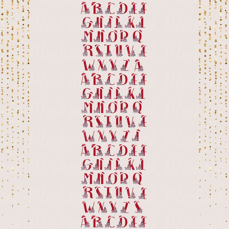 Christmas Penguin Alphabet 1 Whole Meter UVDTF