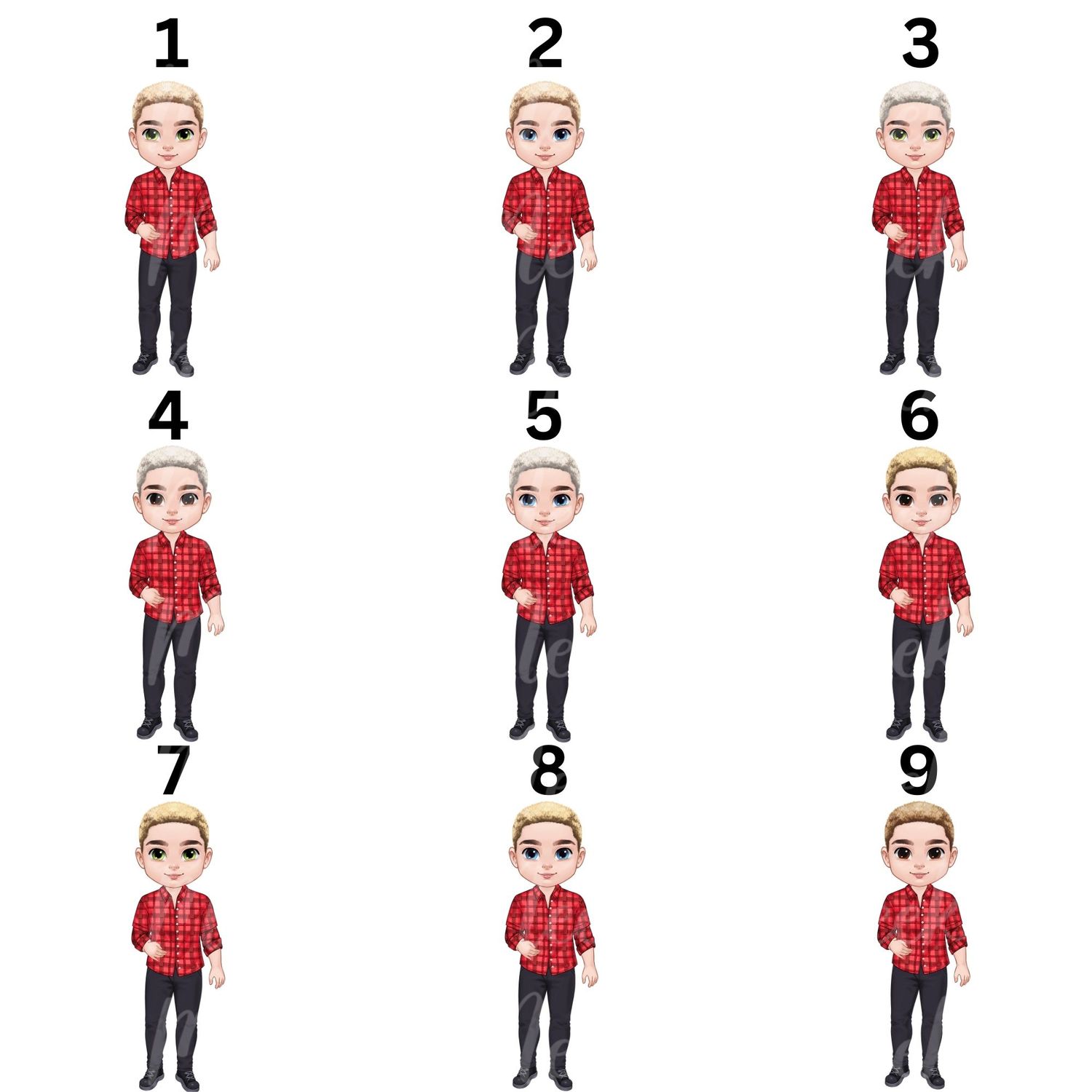 Christmas Chibi Man Doll UVDTF or DTF Decal
