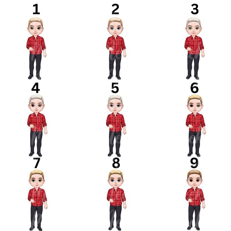 Christmas Chibi Man Doll UVDTF or DTF Decal