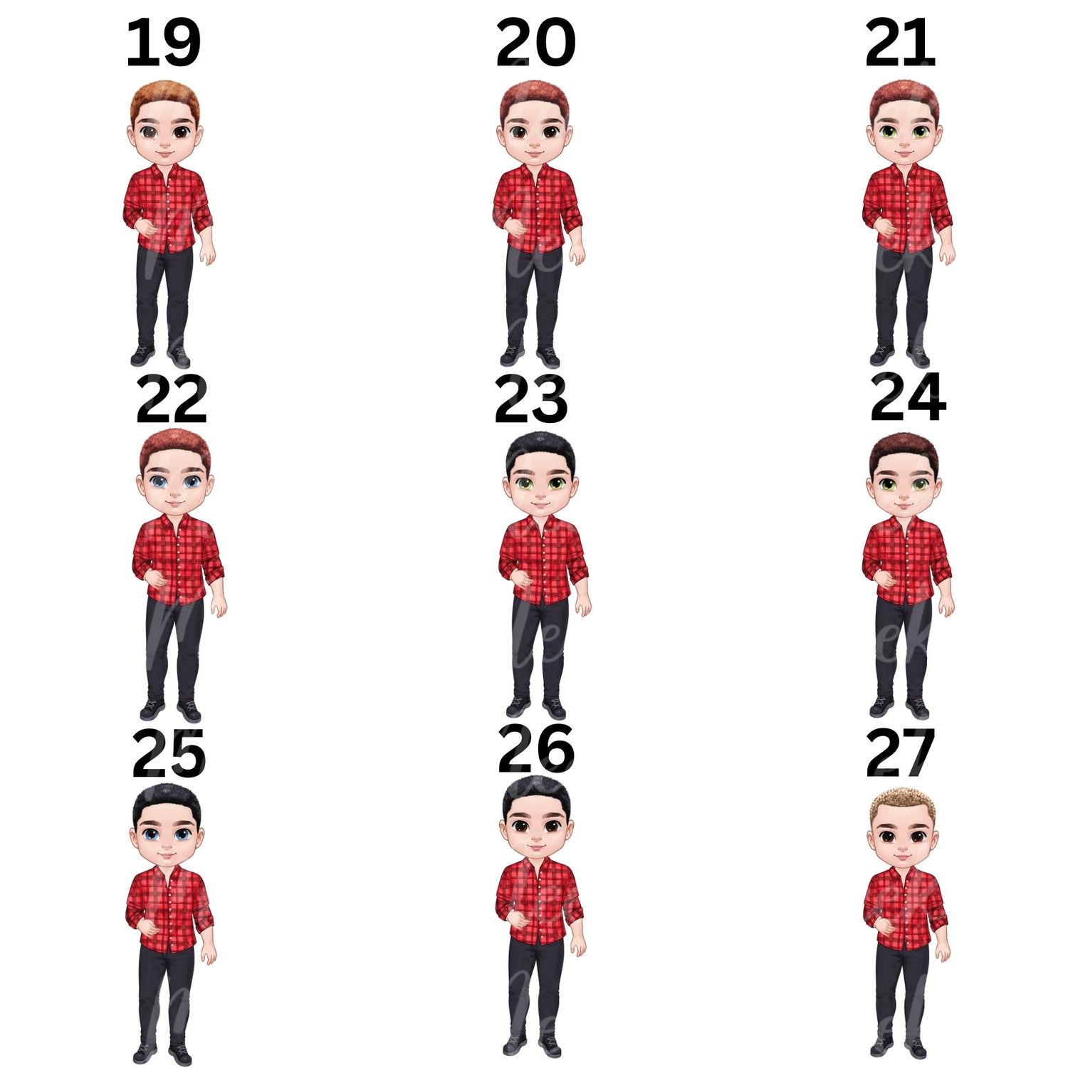 Christmas Chibi Man Doll UVDTF or DTF Decal