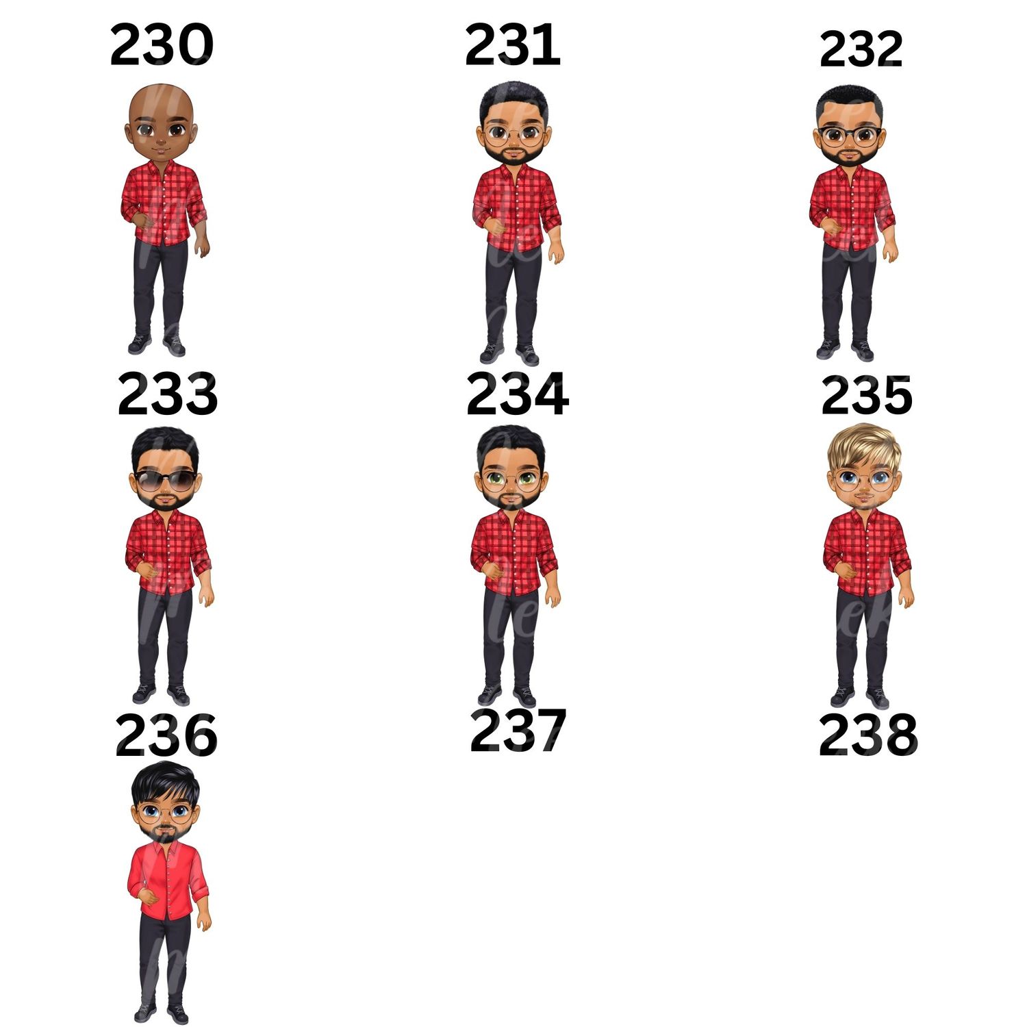 Christmas Chibi Man Doll UVDTF or DTF Decal