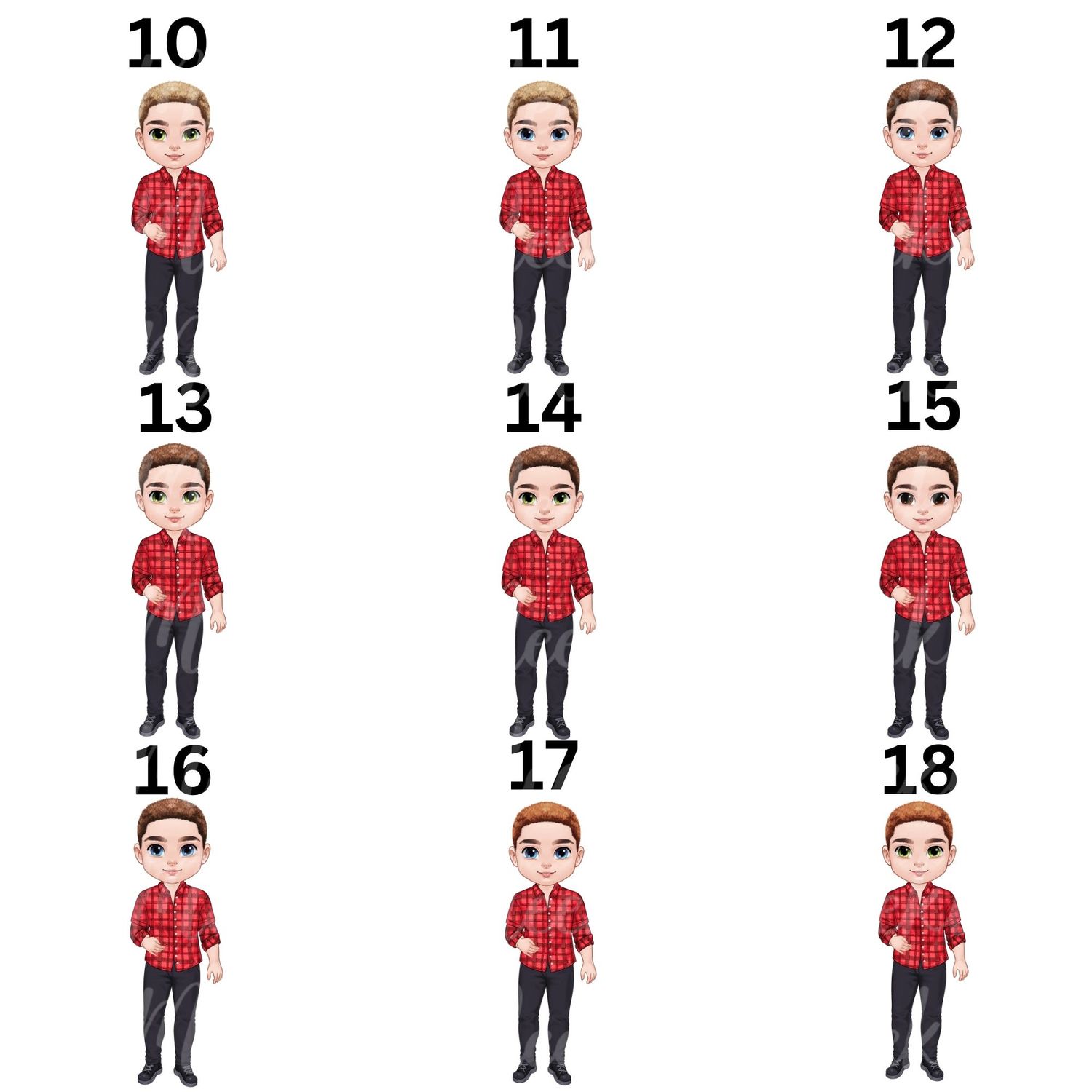 Christmas Chibi Man Doll UVDTF or DTF Decal