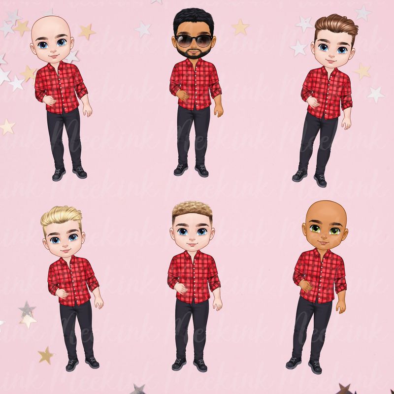 Christmas Chibi Man Doll UVDTF or DTF Decal
