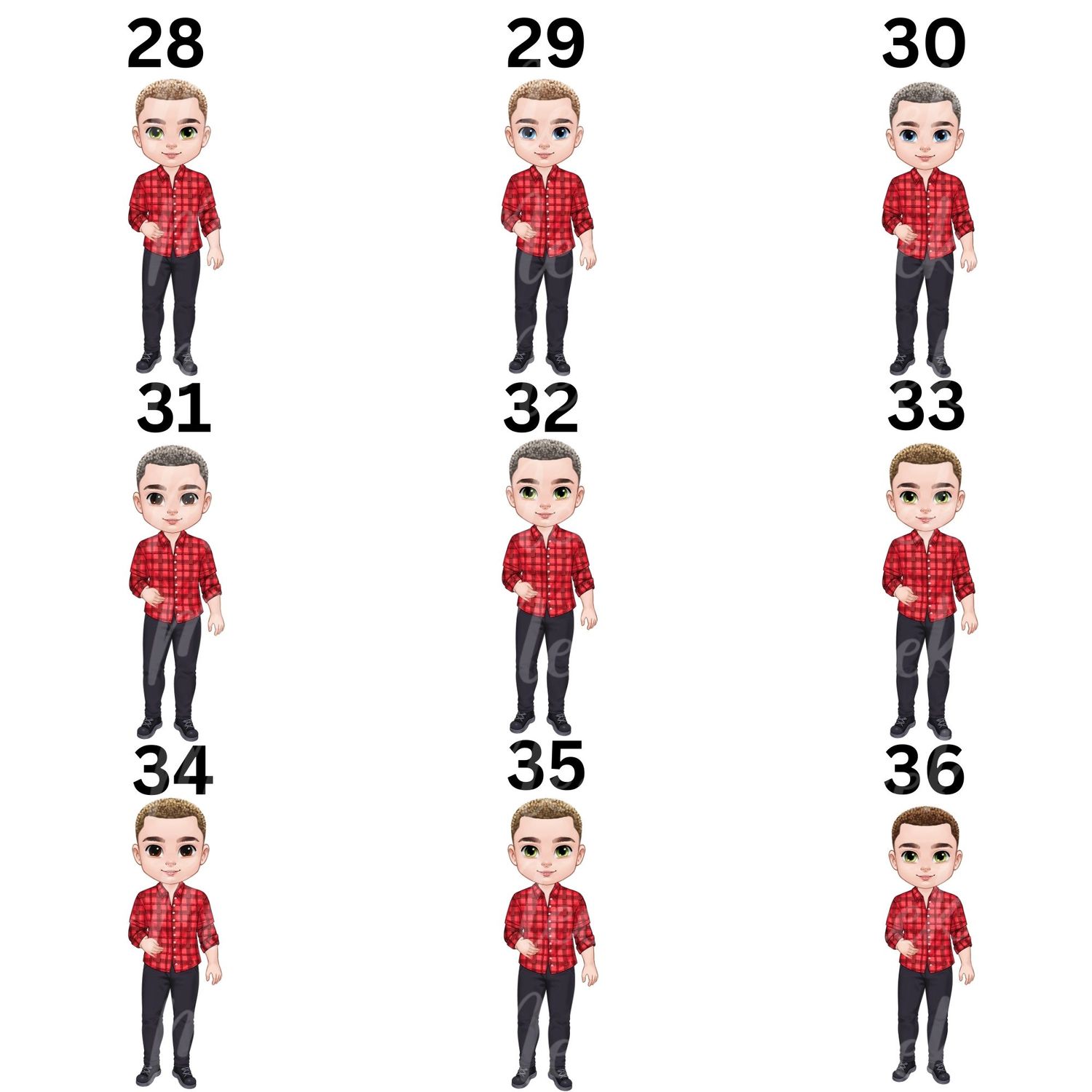 Christmas Chibi Man Doll UVDTF or DTF Decal