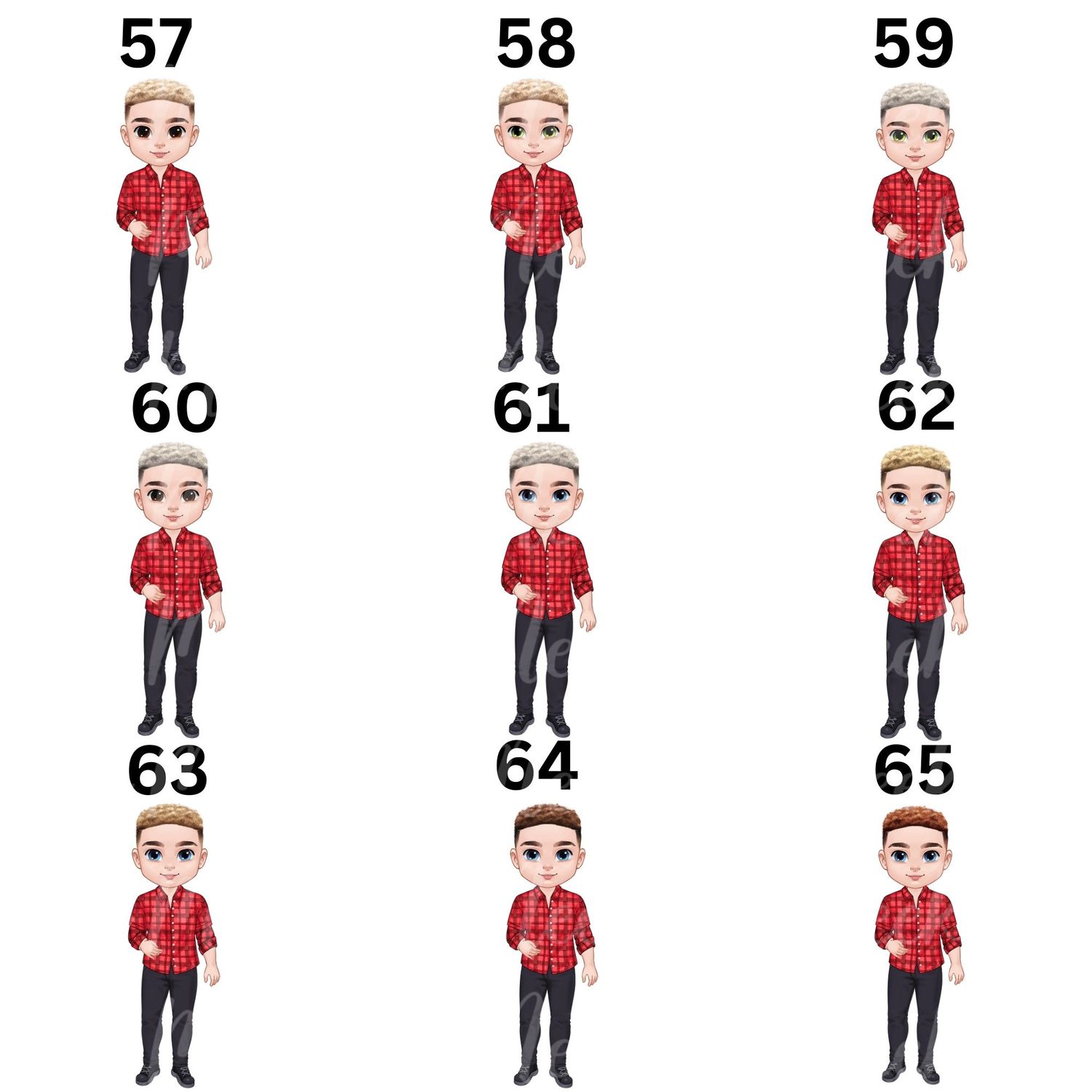 Christmas Chibi Man Doll UVDTF or DTF Decal
