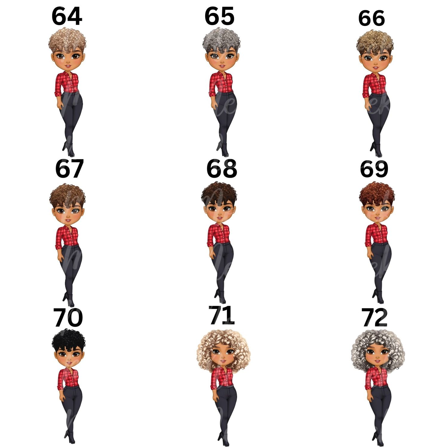 Christmas Chibi Lady Doll UVDTF or DTF Decal