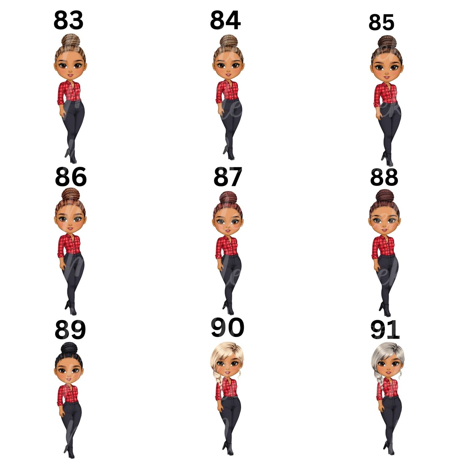 Christmas Chibi Lady Doll UVDTF or DTF Decal