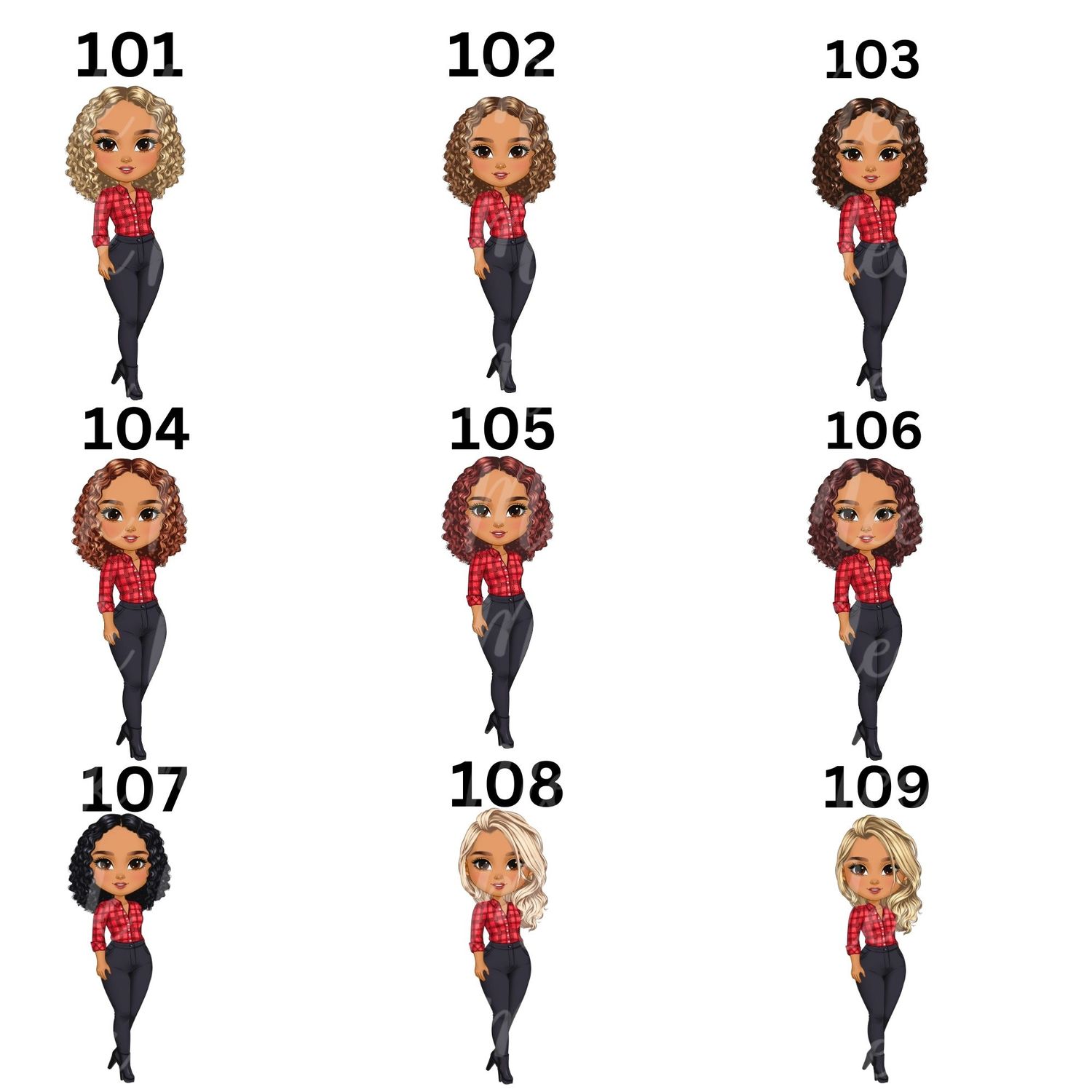 Christmas Chibi Lady Doll UVDTF or DTF Decal