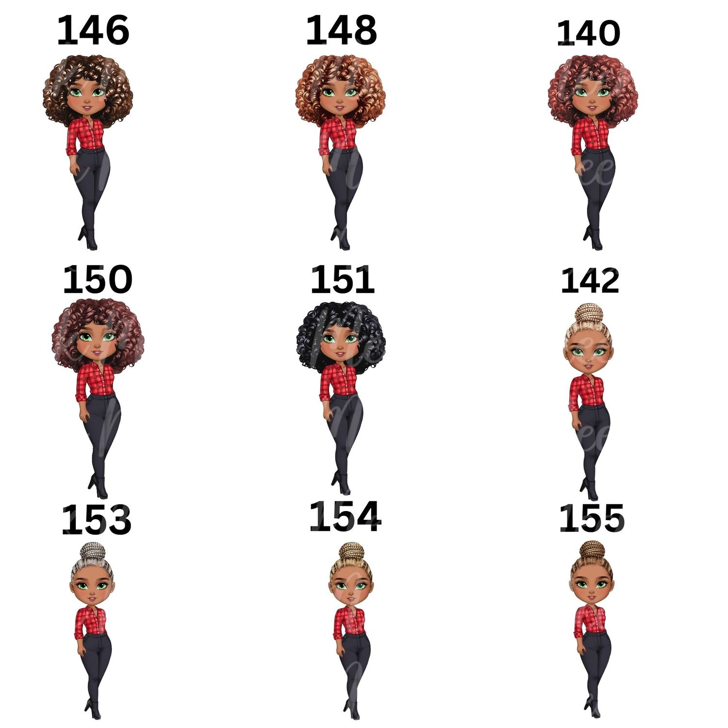 Christmas Chibi Lady Doll UVDTF or DTF Decal