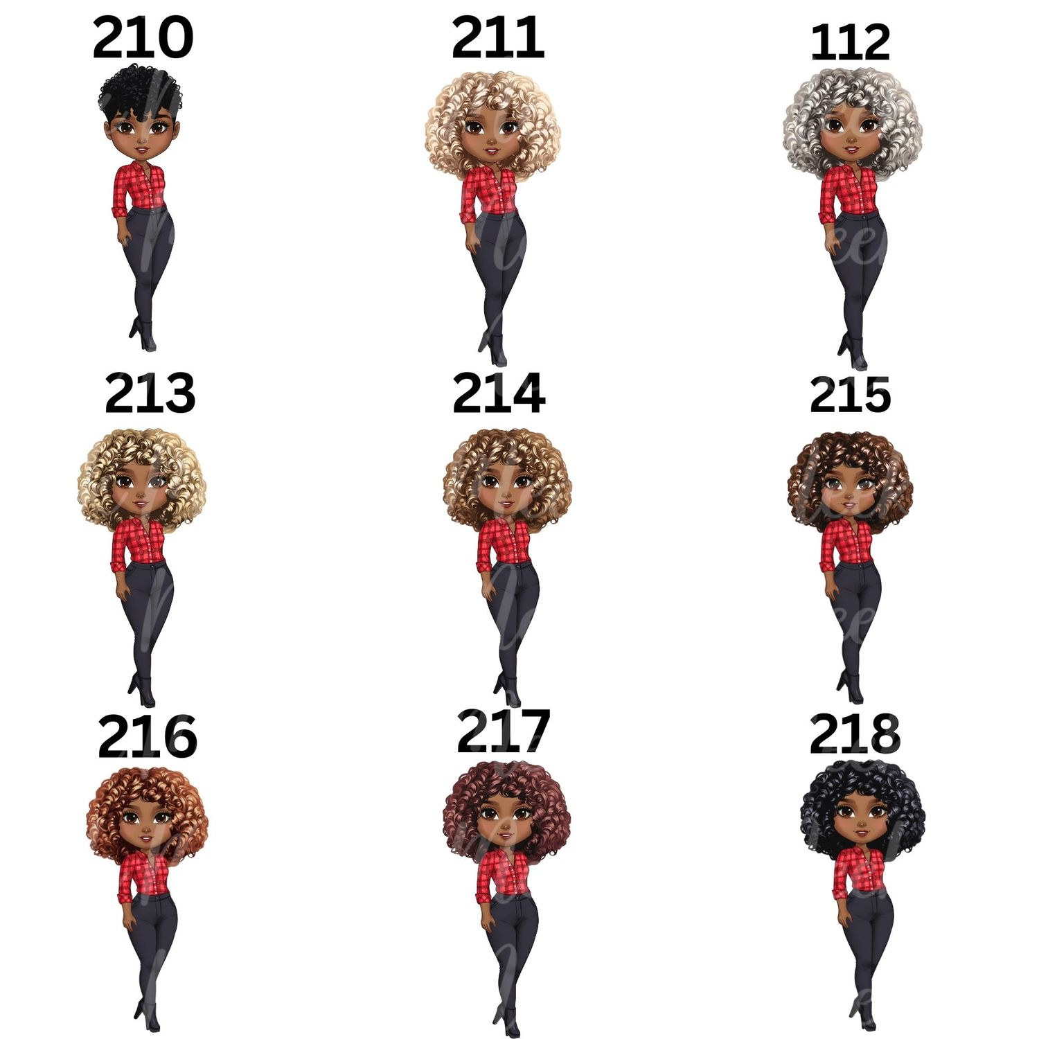 Christmas Chibi Lady Doll UVDTF or DTF Decal
