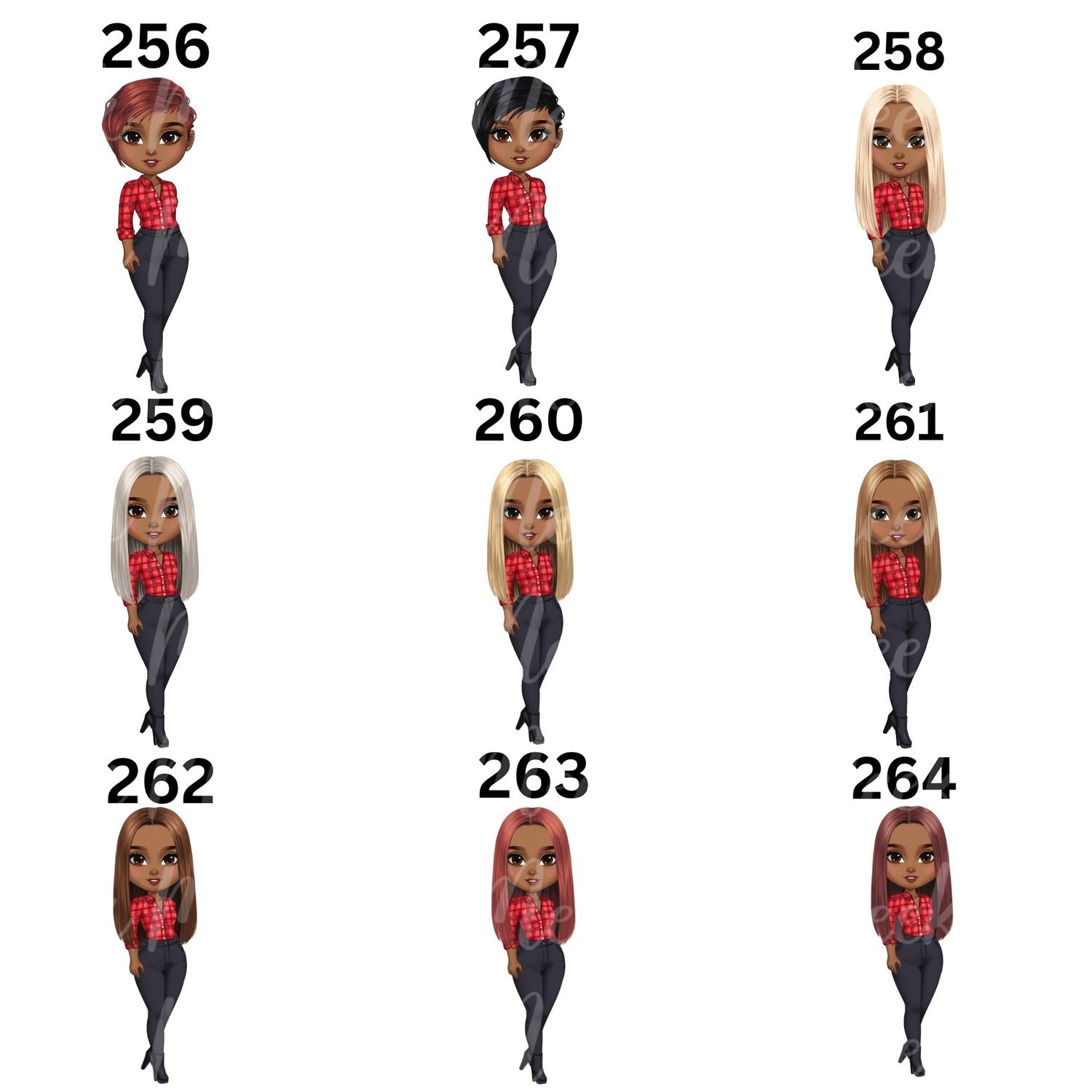 Christmas Chibi Lady Doll UVDTF or DTF Decal