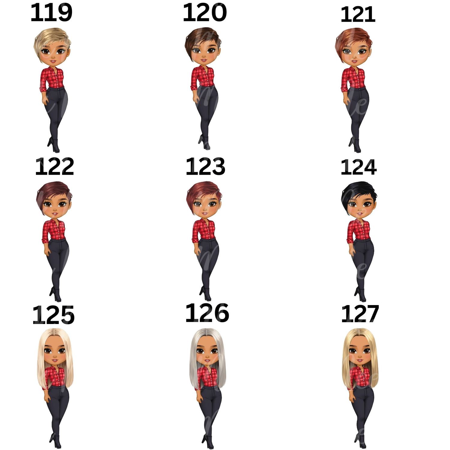 Christmas Chibi Lady Doll UVDTF or DTF Decal