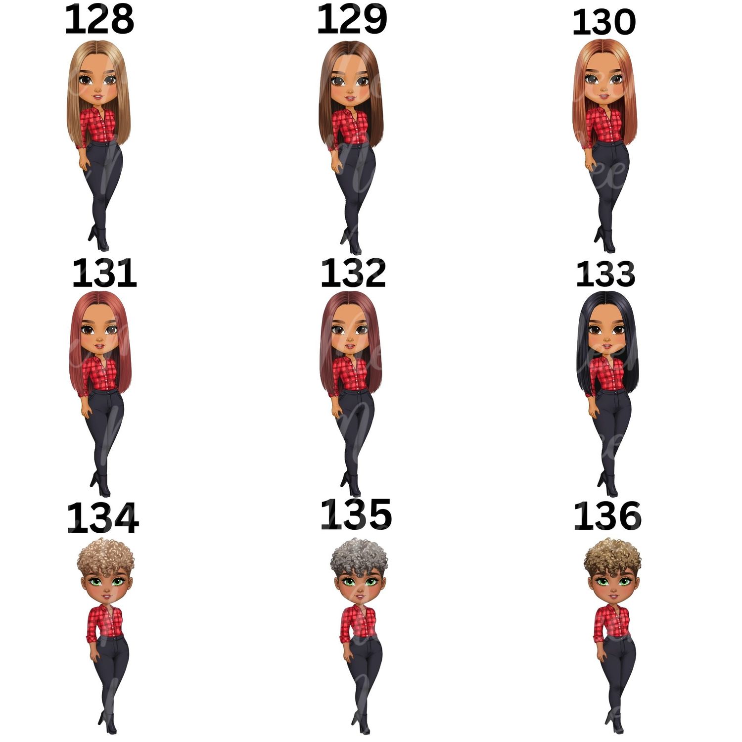 Christmas Chibi Lady Doll UVDTF or DTF Decal