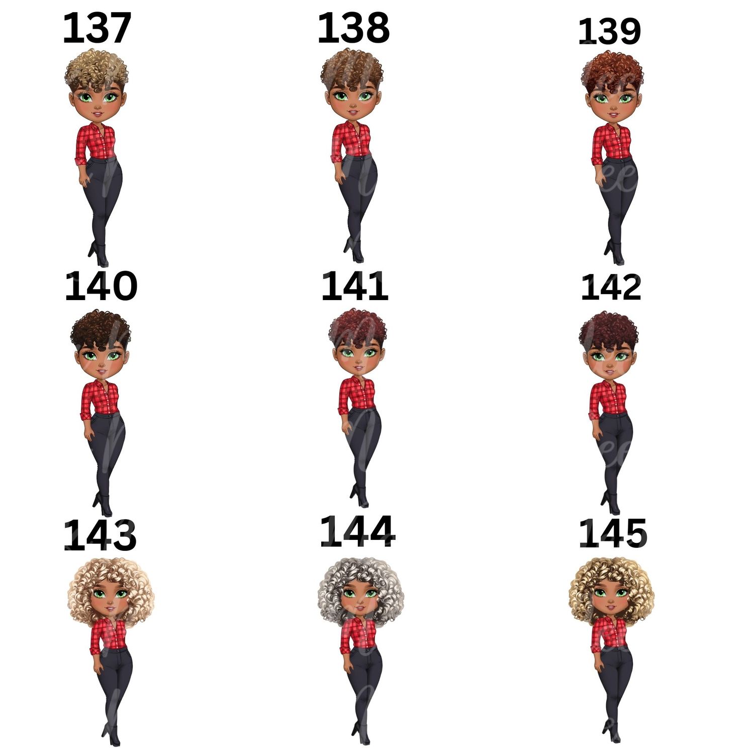 Christmas Chibi Lady Doll UVDTF or DTF Decal
