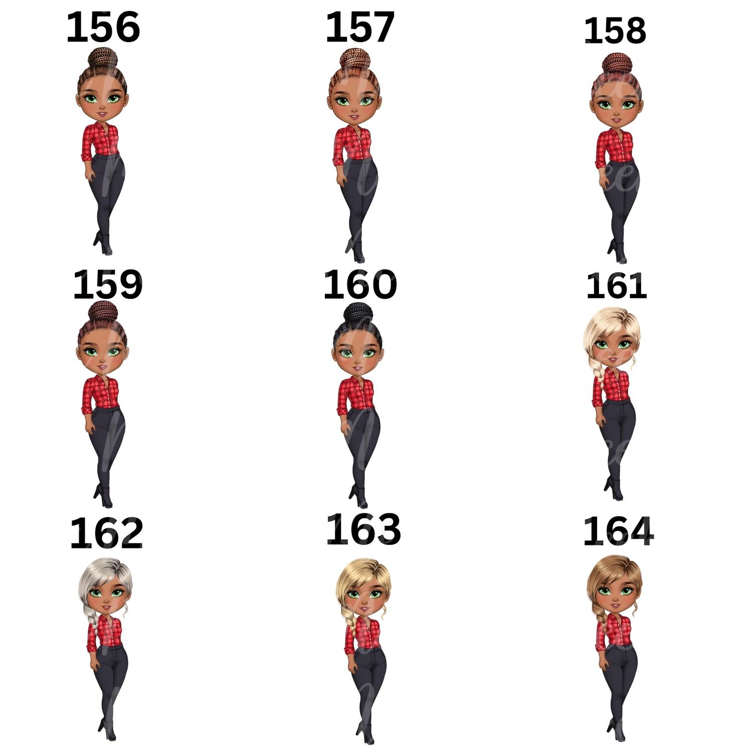 Christmas Chibi Lady Doll UVDTF or DTF Decal