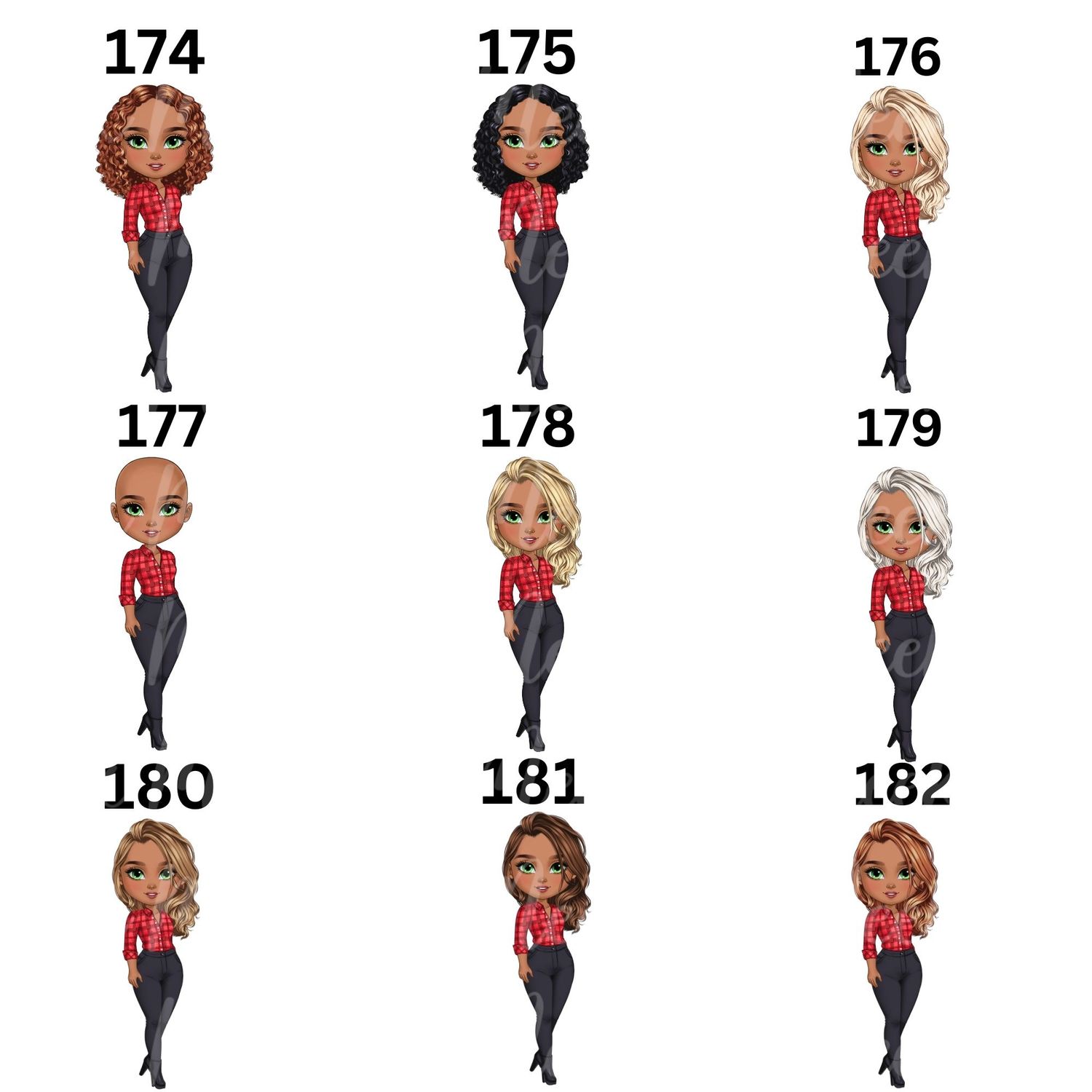 Christmas Chibi Lady Doll UVDTF or DTF Decal