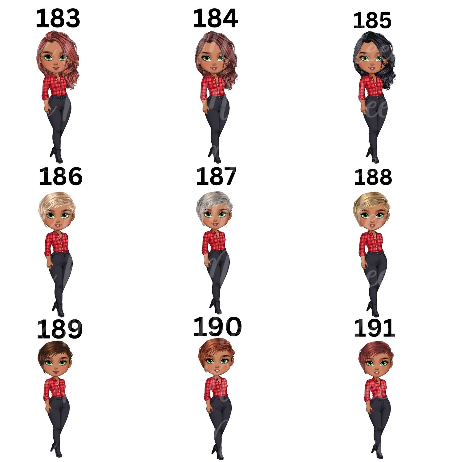 Christmas Chibi Lady Doll UVDTF or DTF Decal