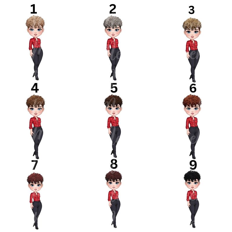 Christmas Chibi Lady Doll UVDTF or DTF Decal