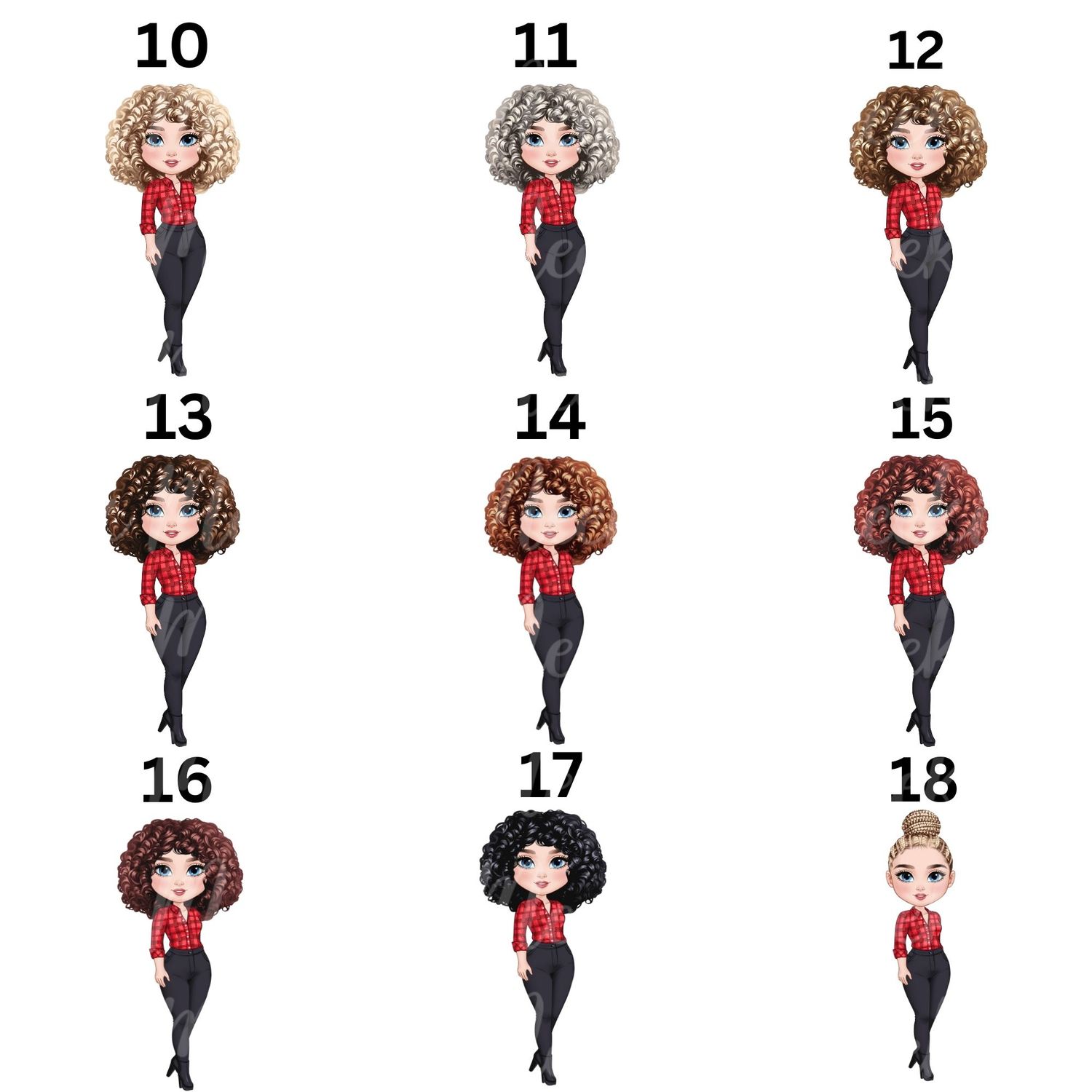 Christmas Chibi Lady Doll UVDTF or DTF Decal