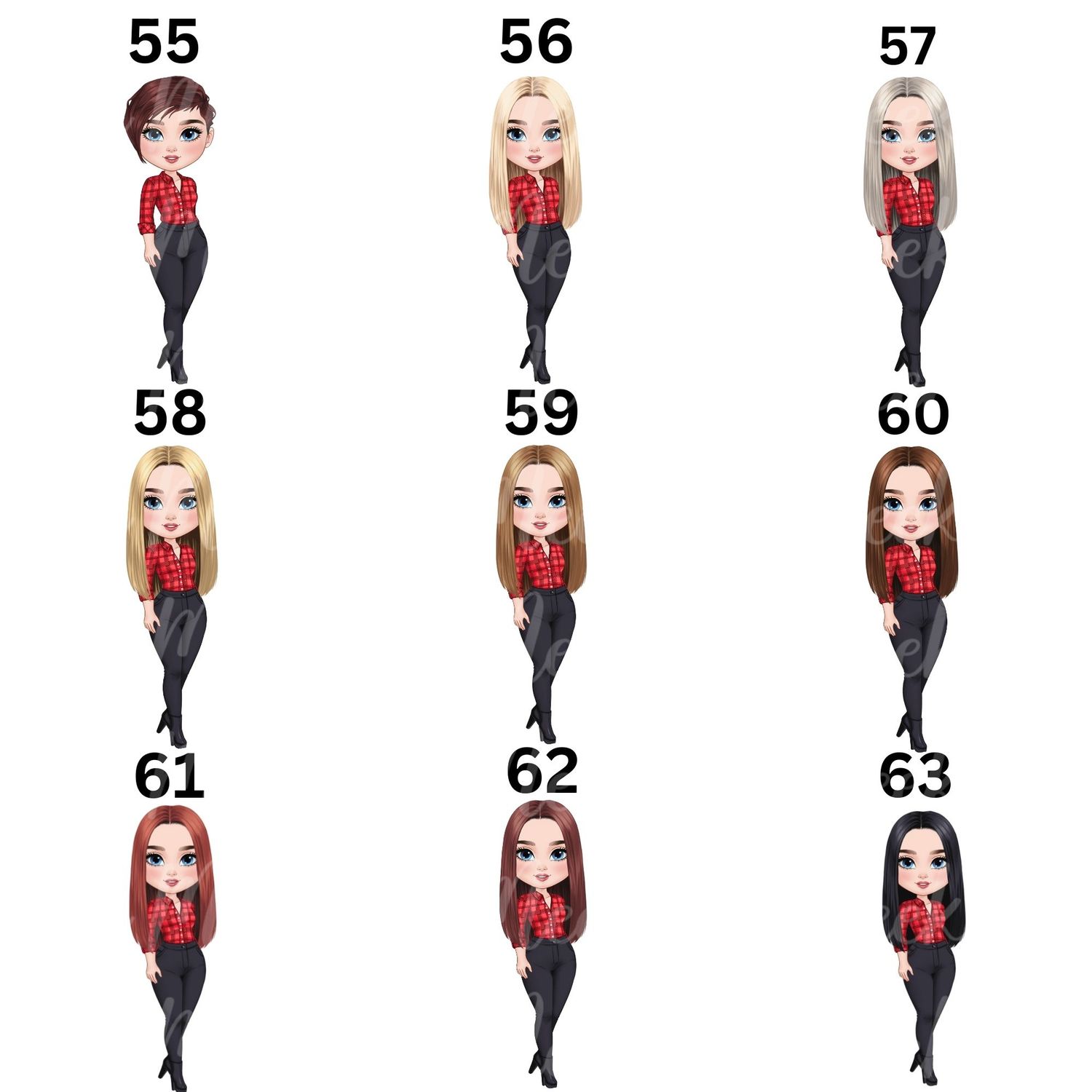 Christmas Chibi Lady Doll UVDTF or DTF Decal