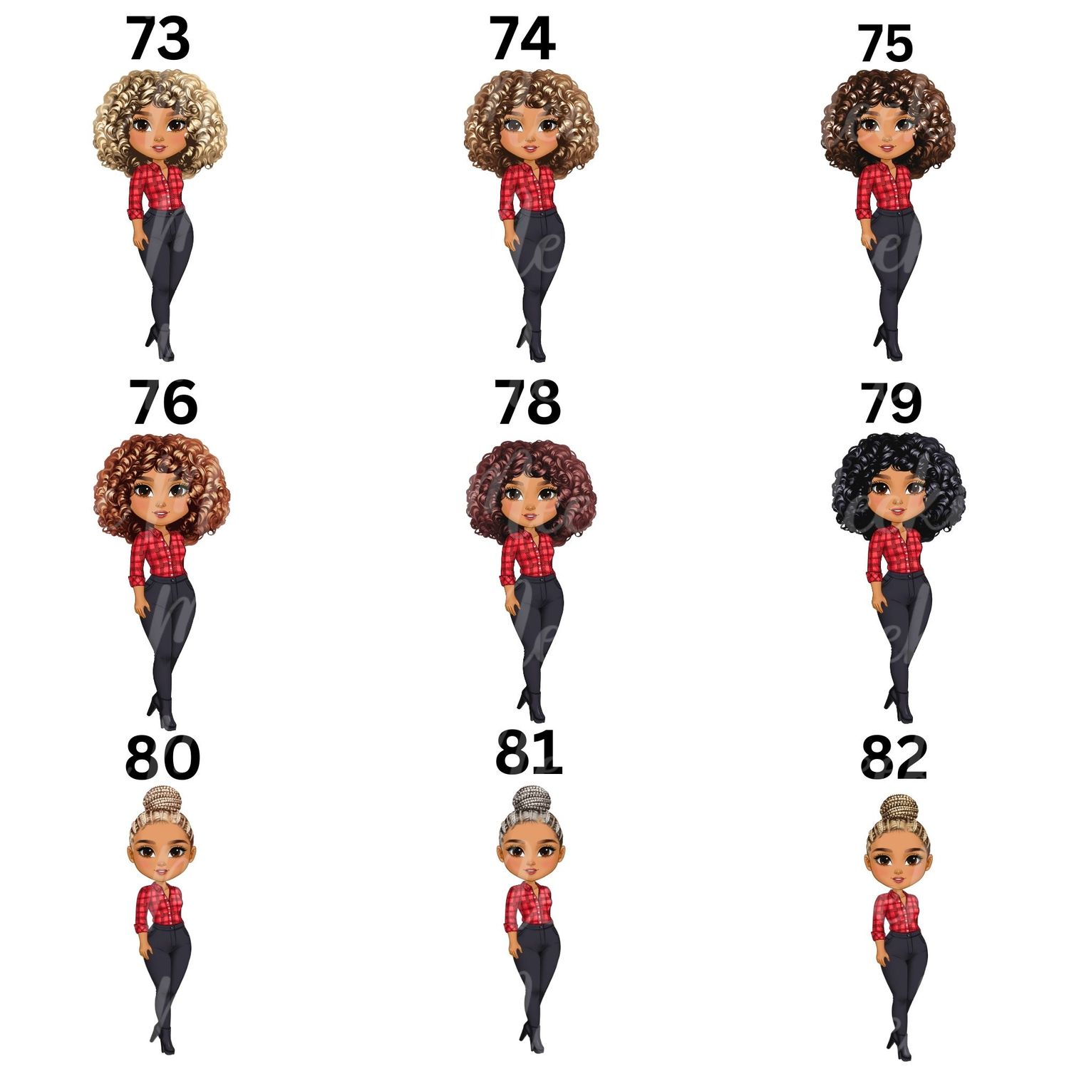 Christmas Chibi Lady Doll UVDTF or DTF Decal