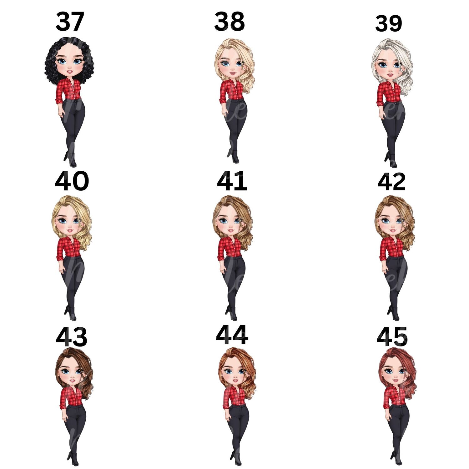 Christmas Chibi Lady Doll UVDTF or DTF Decal