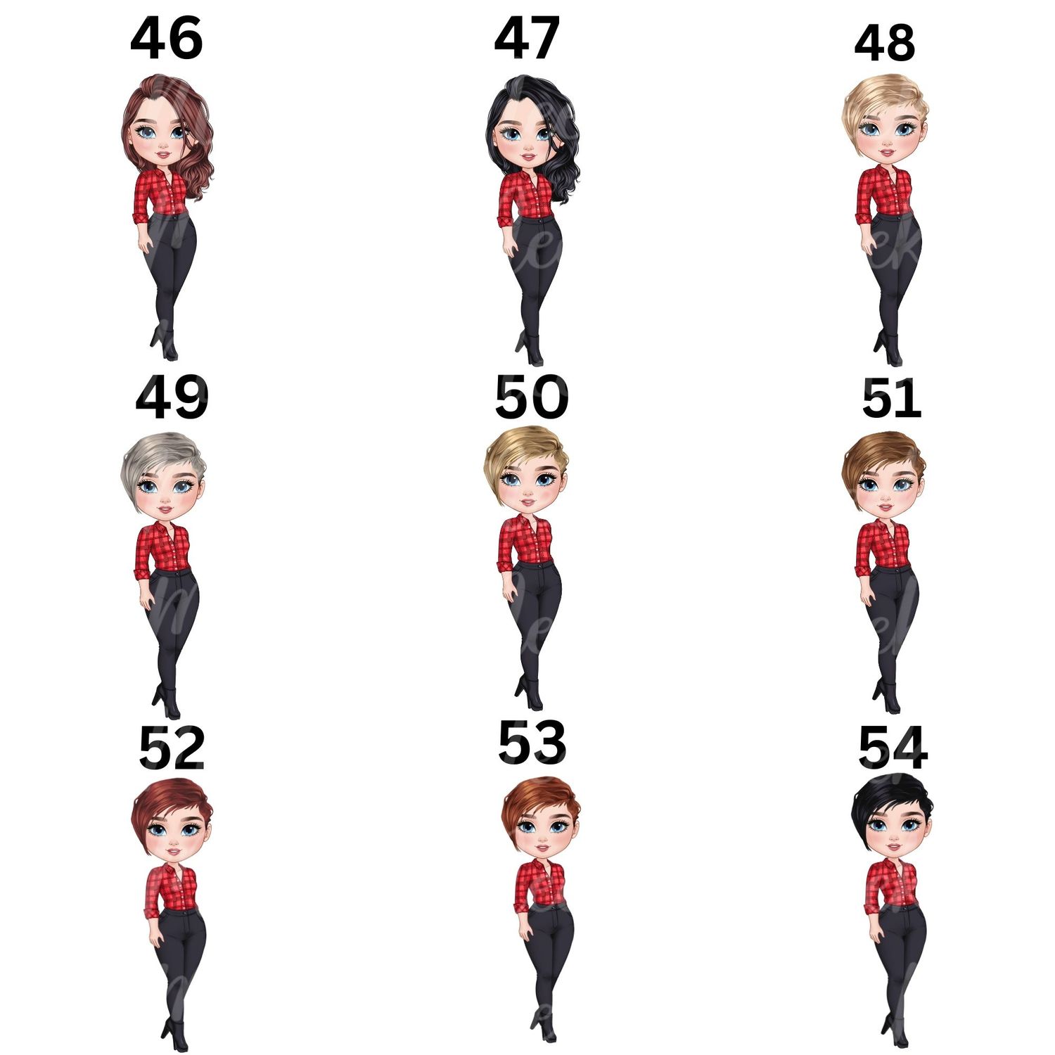 Christmas Chibi Lady Doll UVDTF or DTF Decal