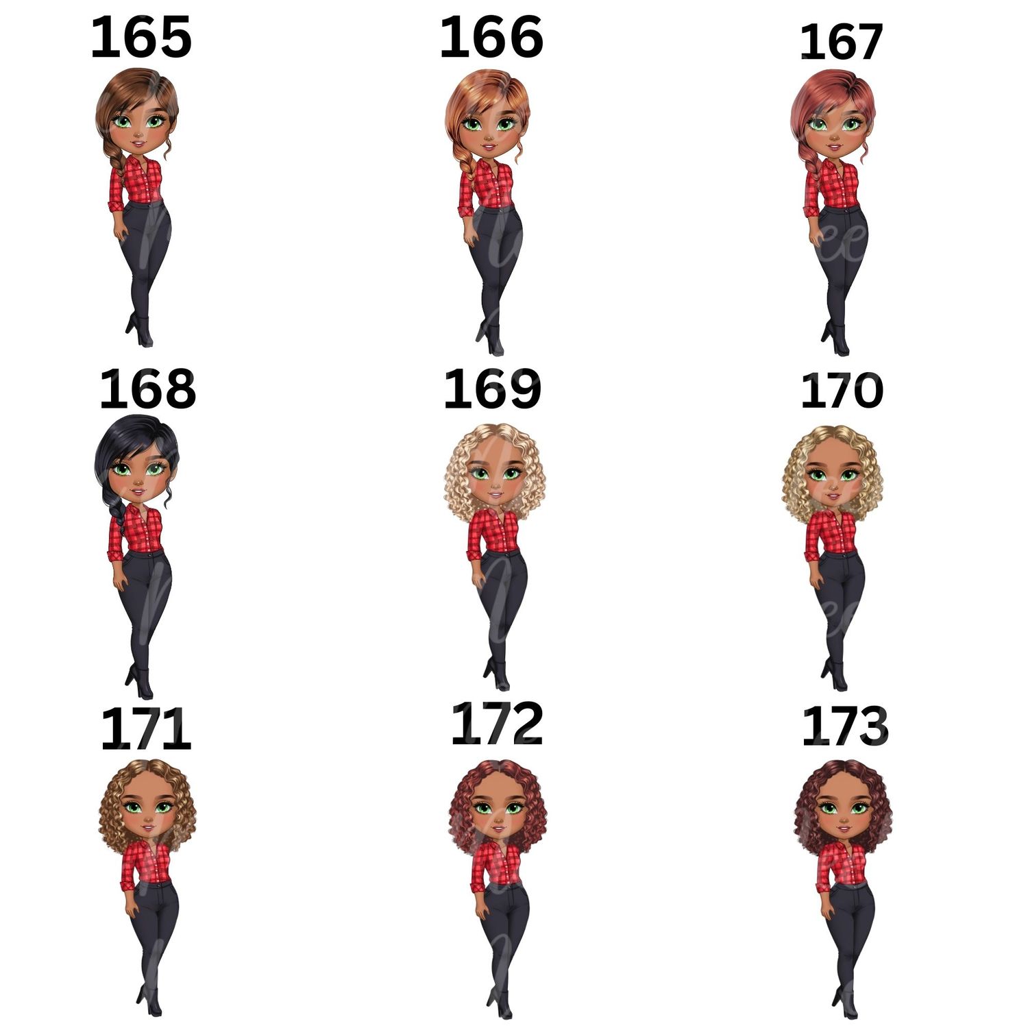Christmas Chibi Lady Doll UVDTF or DTF Decal
