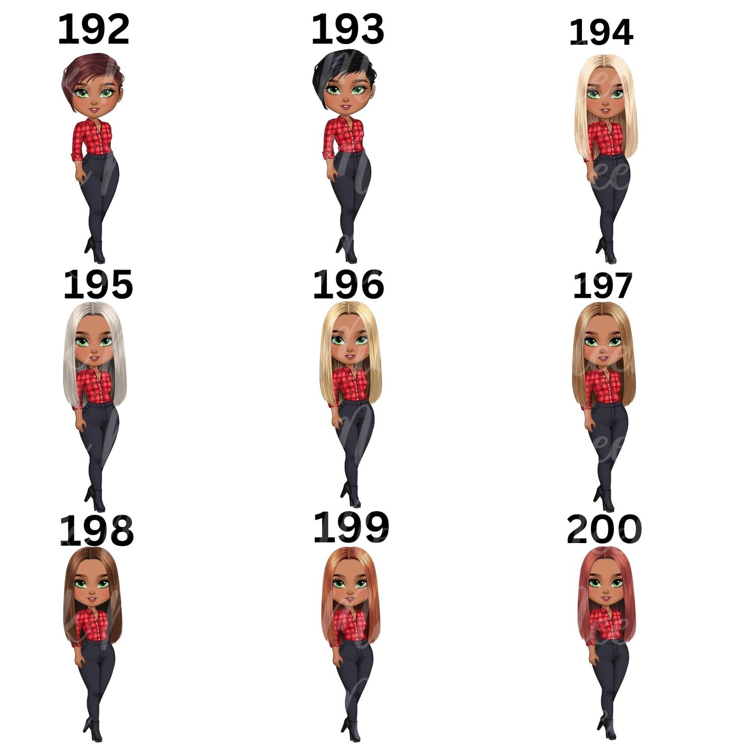 Christmas Chibi Lady Doll UVDTF or DTF Decal