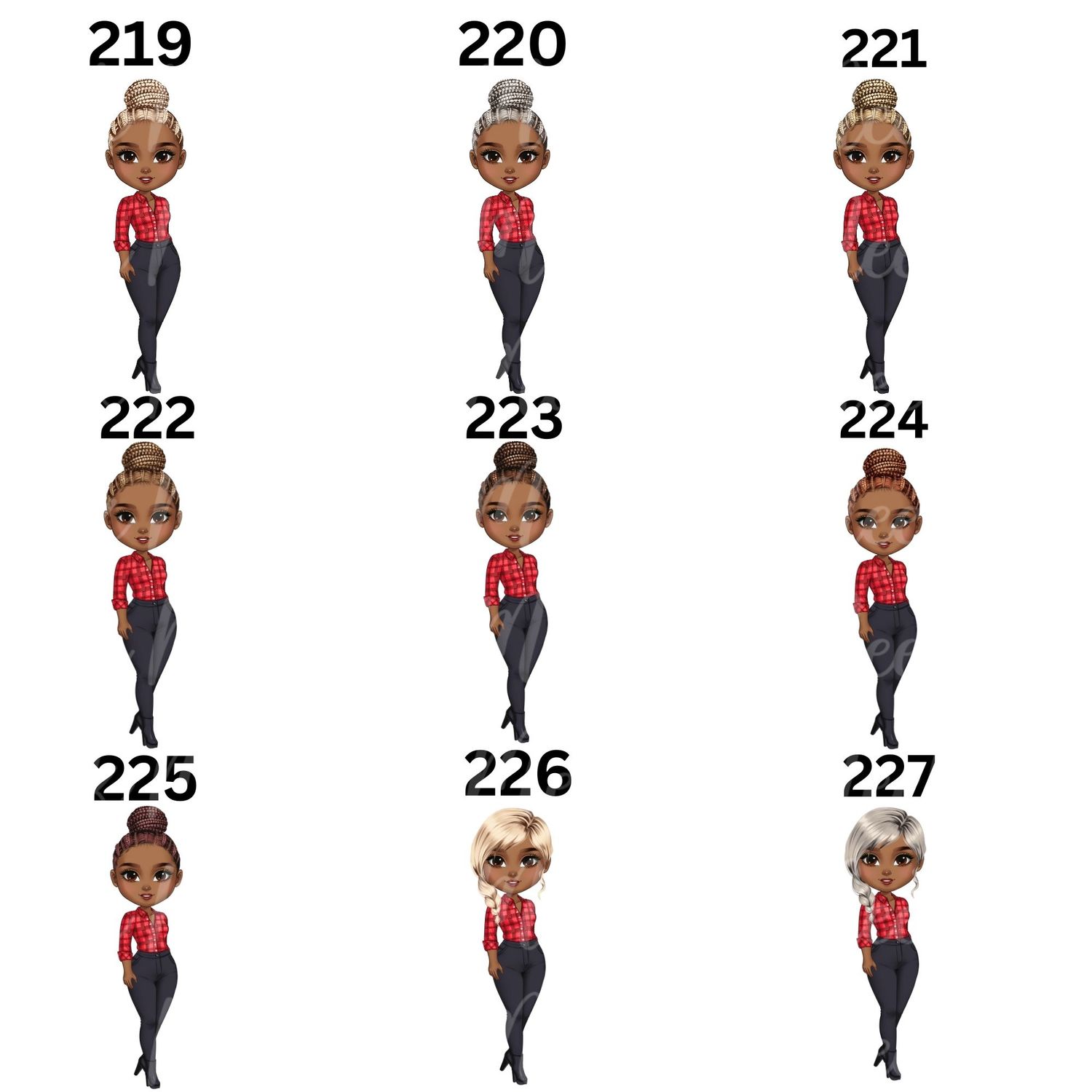 Christmas Chibi Lady Doll UVDTF or DTF Decal