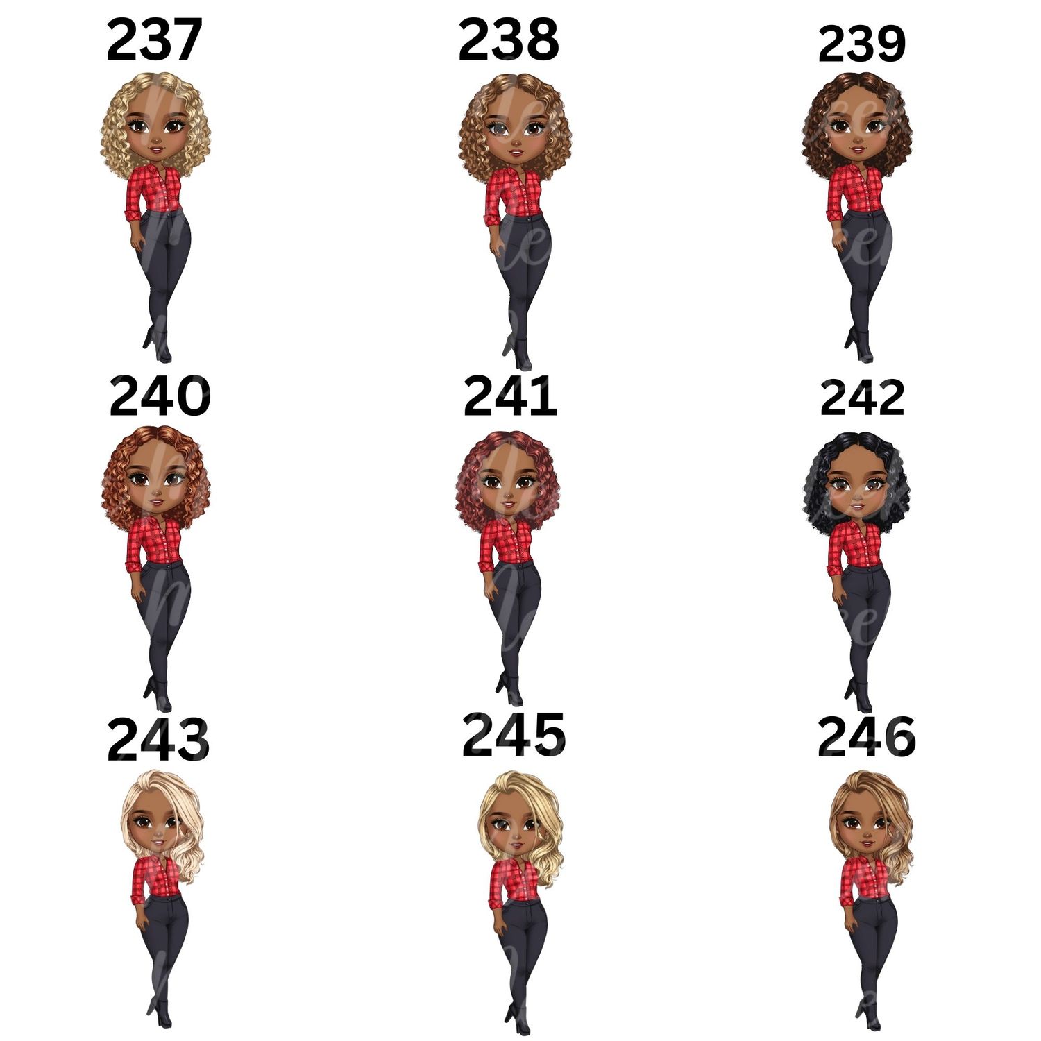 Christmas Chibi Lady Doll UVDTF or DTF Decal