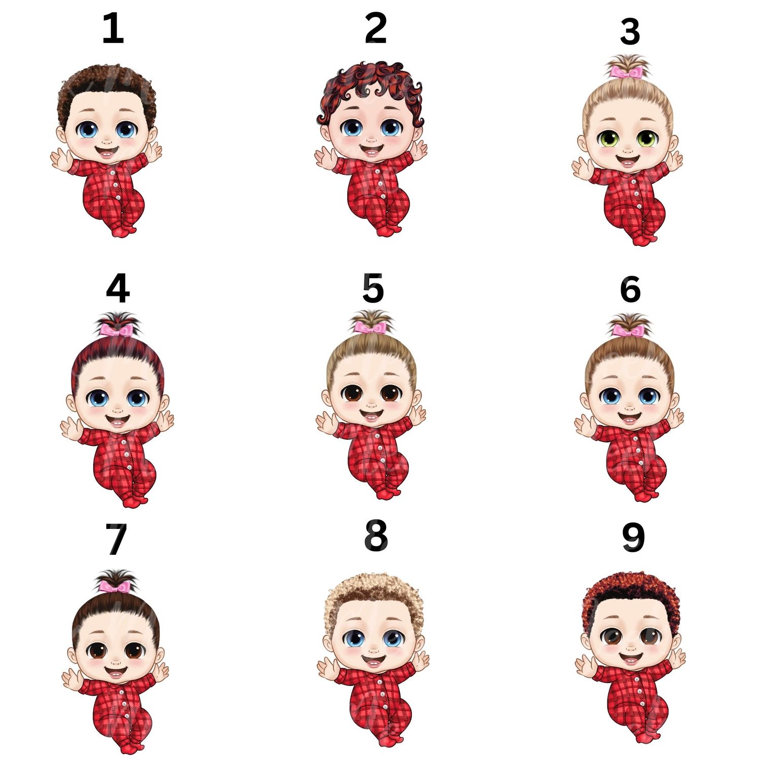Christmas Chibi Baby Doll UVDTF or DTF Decal