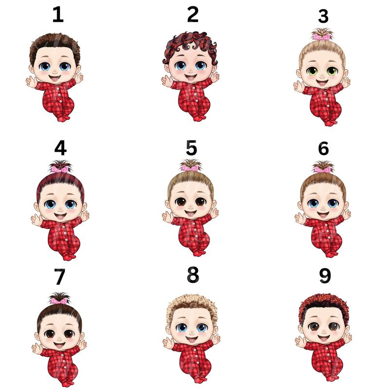 Christmas Chibi Baby Doll UVDTF or DTF Decal