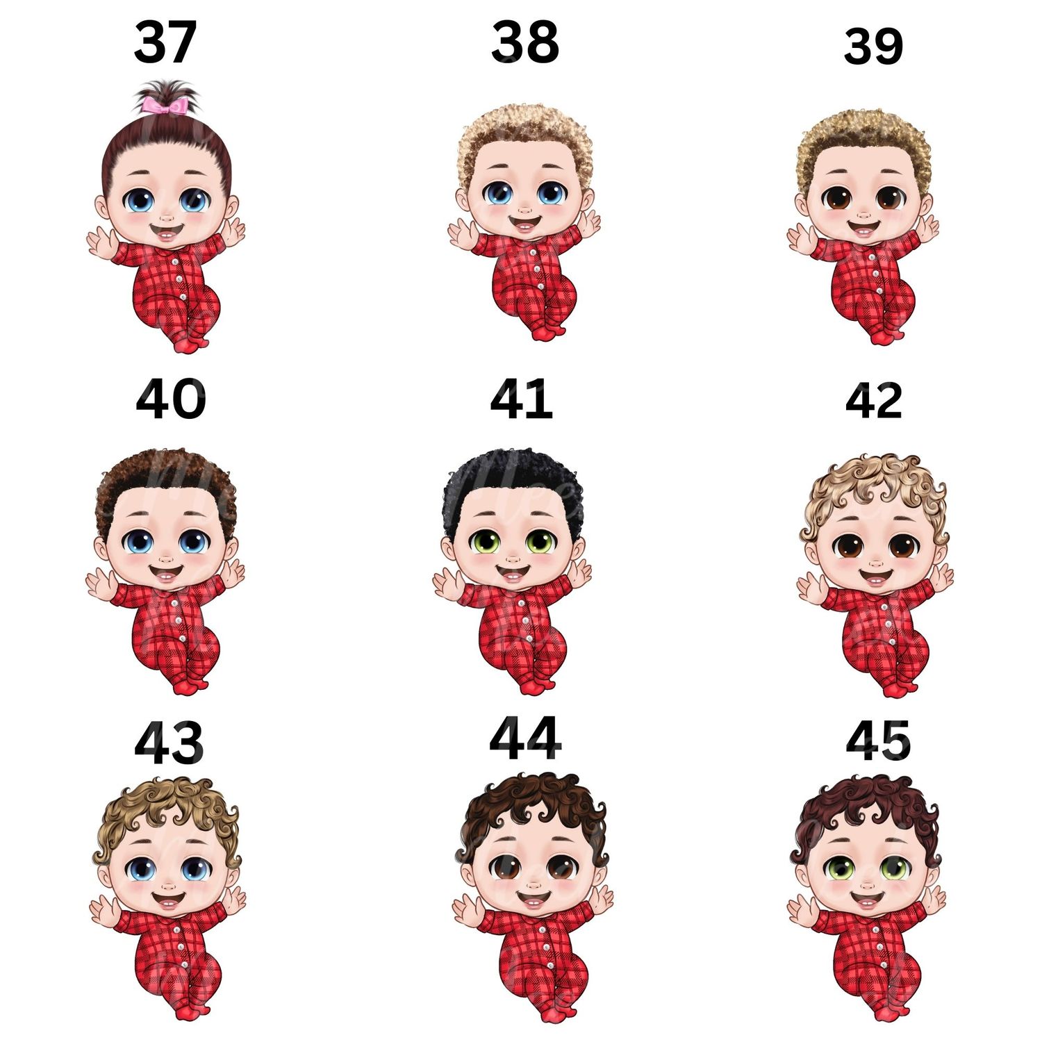 Christmas Chibi Baby Doll UVDTF or DTF Decal