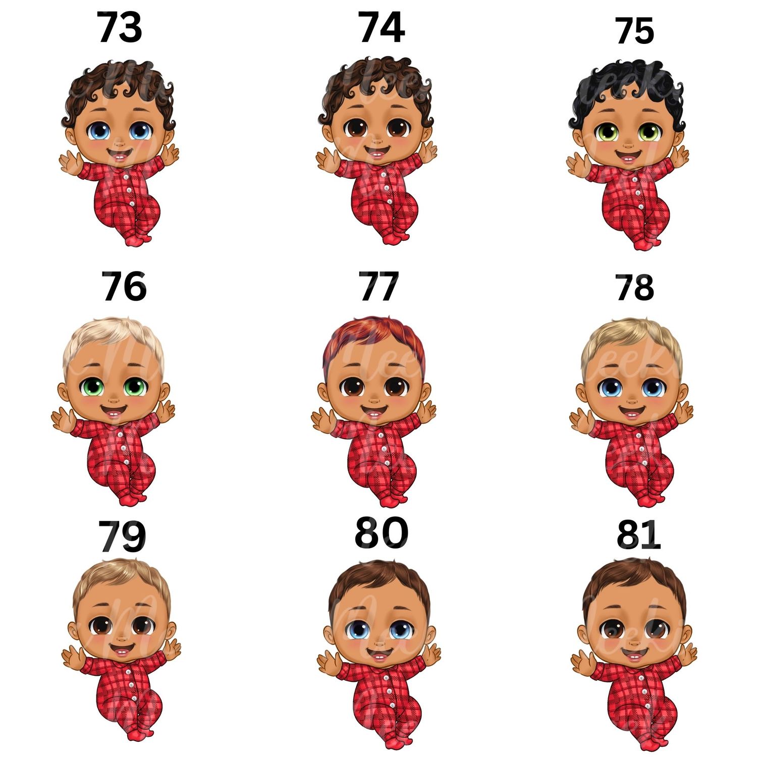 Christmas Chibi Baby Doll UVDTF or DTF Decal