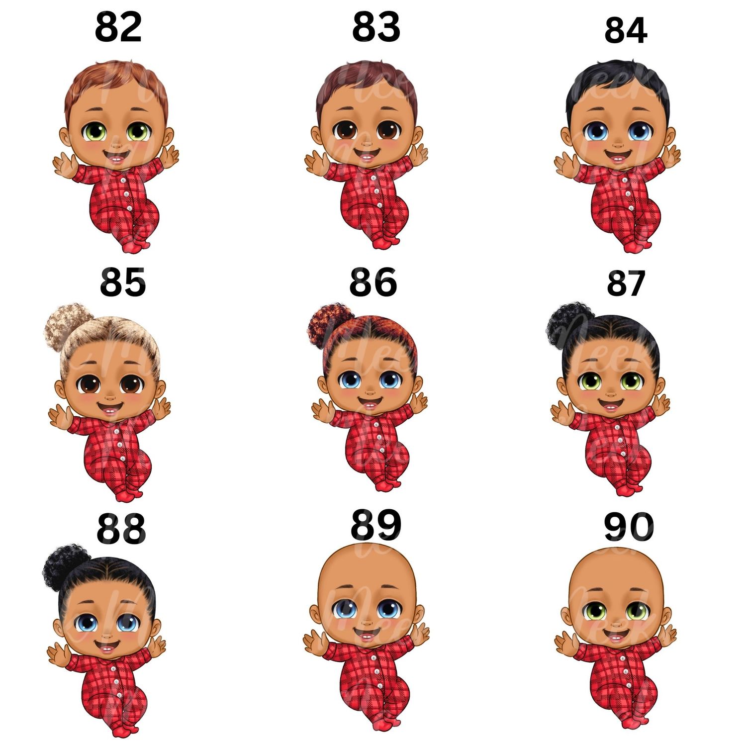 Christmas Chibi Baby Doll UVDTF or DTF Decal
