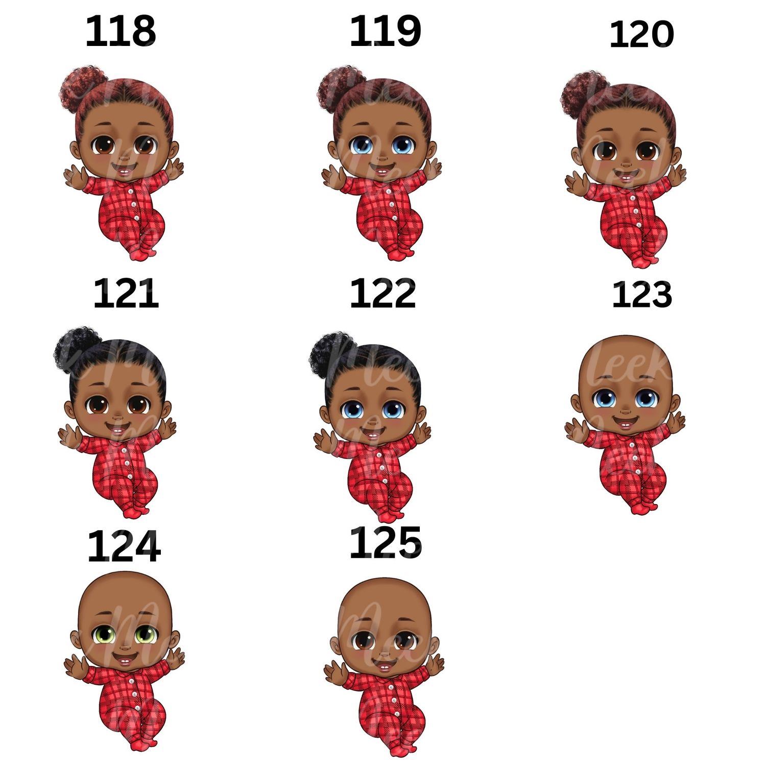 Christmas Chibi Baby Doll UVDTF or DTF Decal