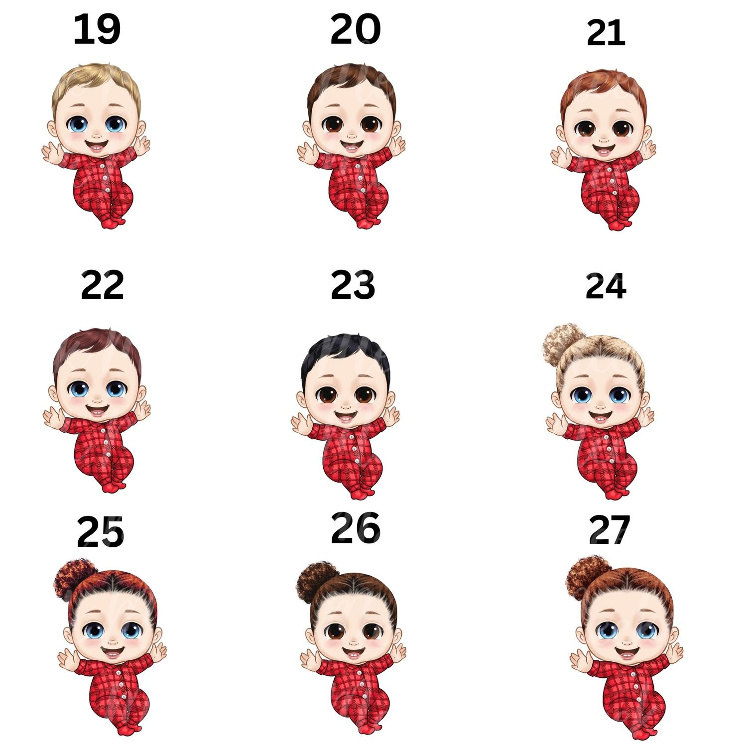 Christmas Chibi Baby Doll UVDTF or DTF Decal