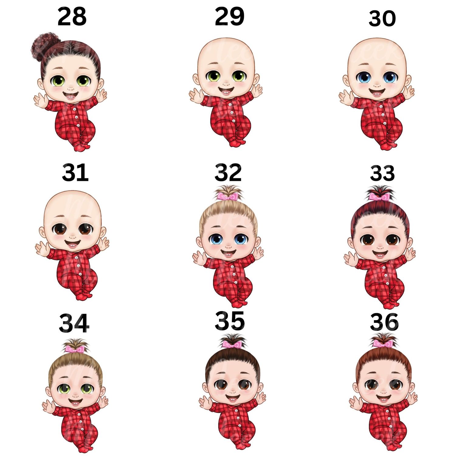 Christmas Chibi Baby Doll UVDTF or DTF Decal
