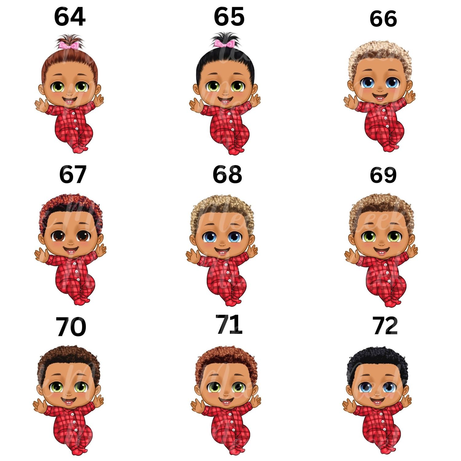 Christmas Chibi Baby Doll UVDTF or DTF Decal