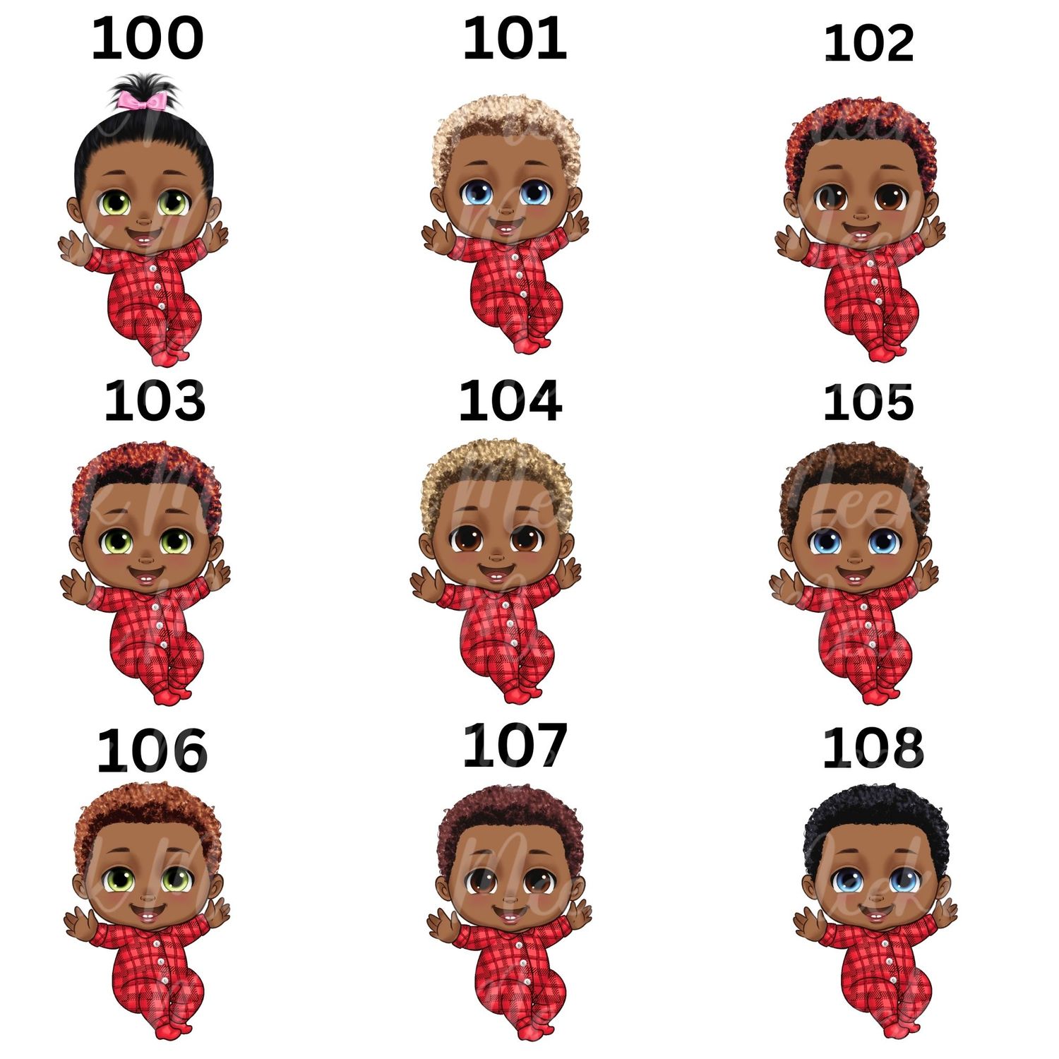 Christmas Chibi Baby Doll UVDTF or DTF Decal