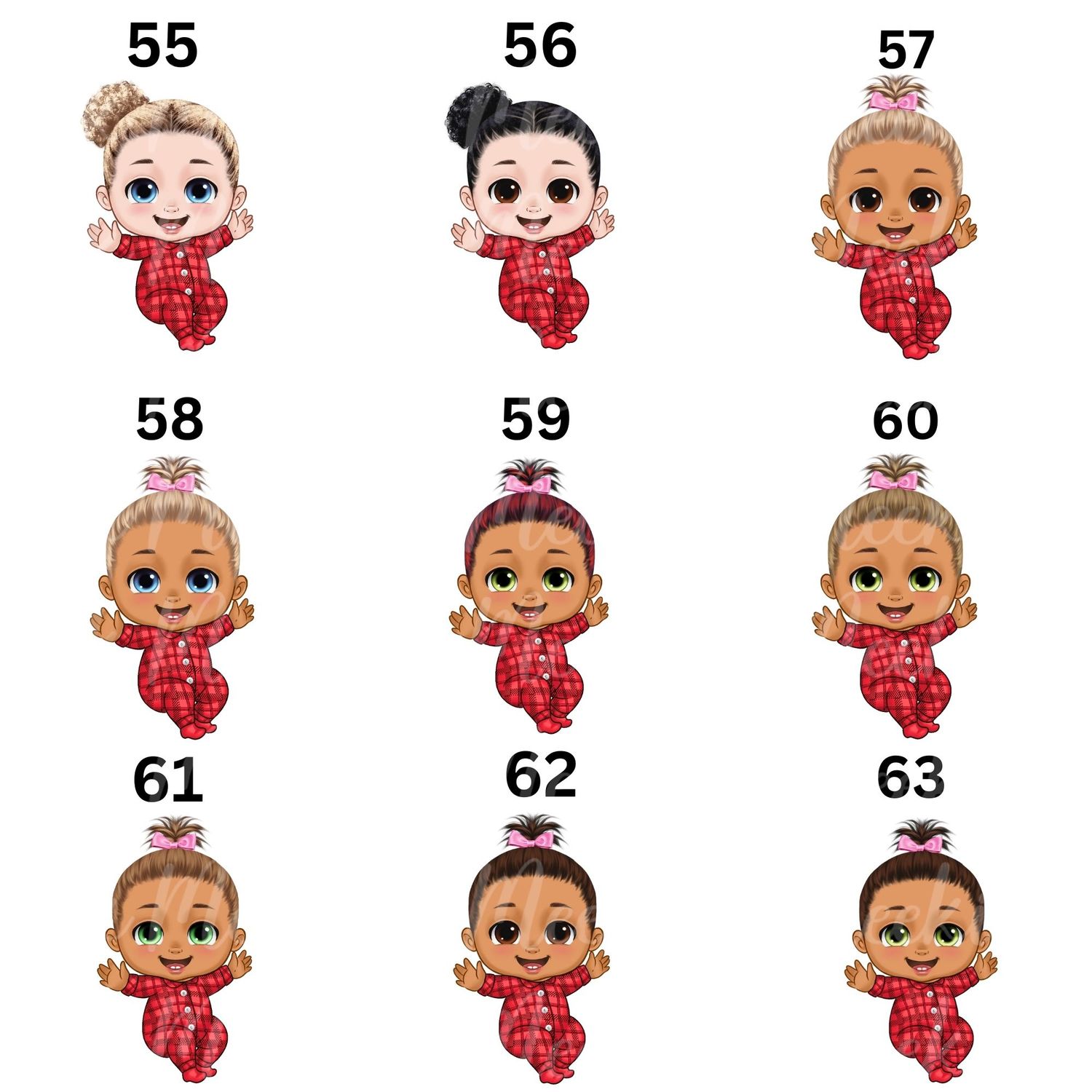 Christmas Chibi Baby Doll UVDTF or DTF Decal